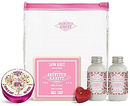 Kup Zestaw - Institut Karite Rose Mademoiselle (sh/gel/50ml + b/milk/50ml + soap/100g + b/oil/50ml + candle/1pc + bag)