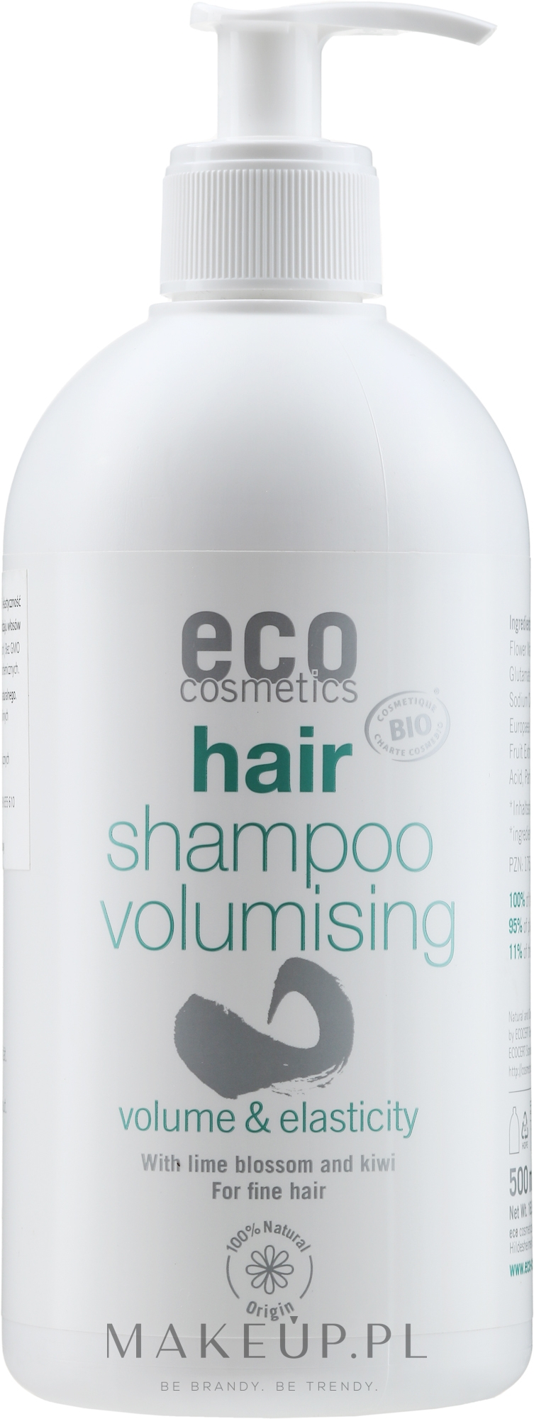 Szampon do włosów zwiększający objętość z kwiatem lipy i kiwi - Eco Cosmetics Hair Shampoo Volumising Volume & Elasticity — Zdjęcie 500 ml