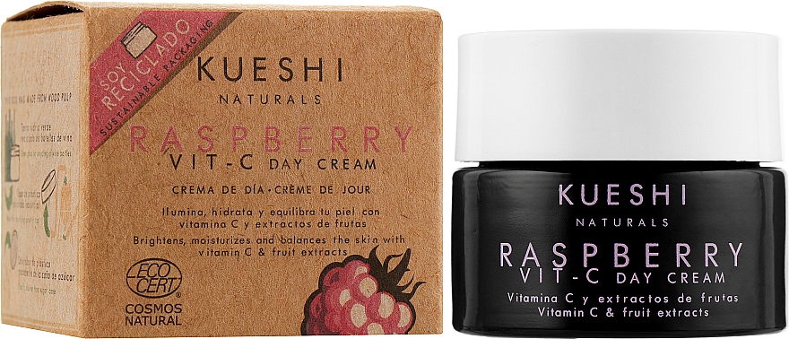 Krem do twarzy z ekstraktem z malin i witaminą C - Kueshi Naturals Raspberry Vit-C Day Cream — Zdjęcie N2