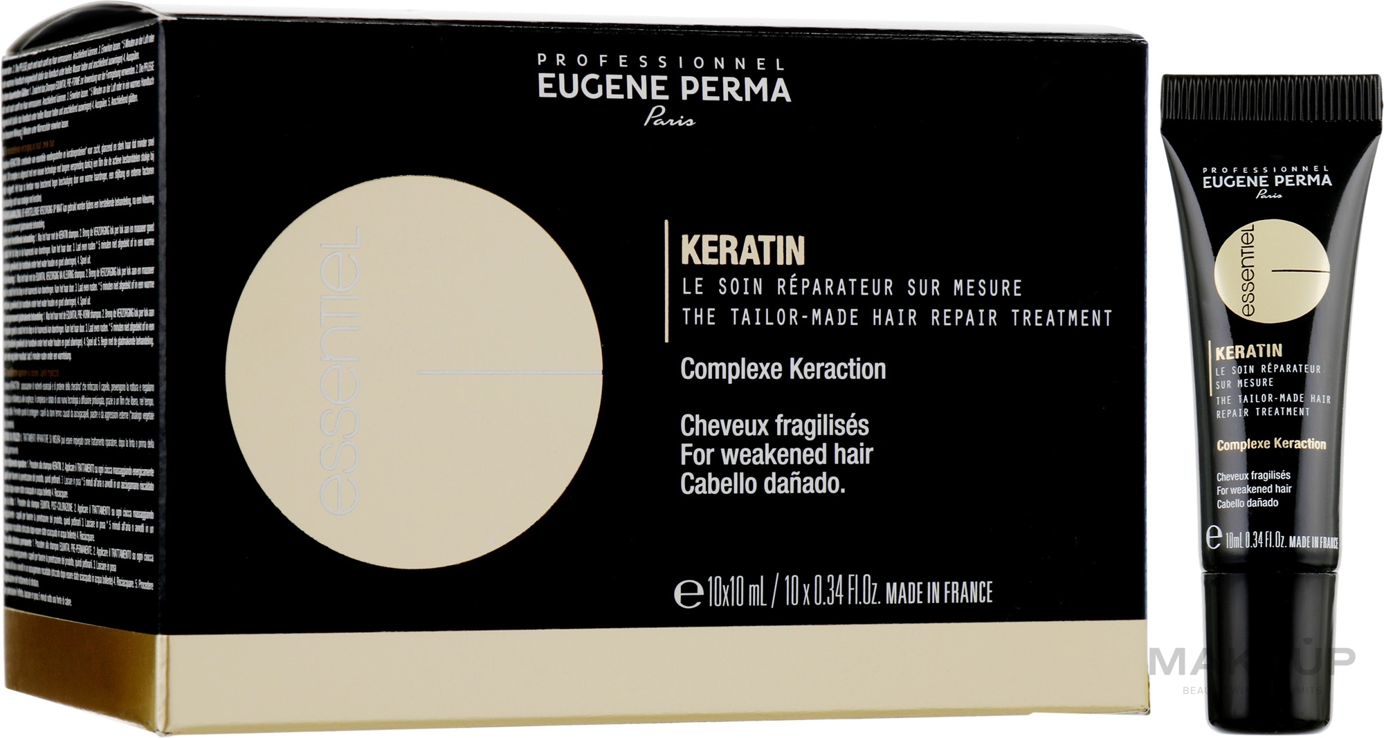 PRZECENA! Zabieg regenerujący do włosów zniszczonych - Eugene Perma Essentiel Keratin Complexe Keraction * — Zdjęcie 10 x 10 ml