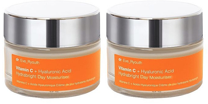 Zestaw Nawilżający krem ​​do twarzy na dzień - Dr. Eve_Ryouth Vitamin C + Hyaluronic Acid Hydrabright Day Moisturiser (cr/2x50ml) — Zdjęcie N1