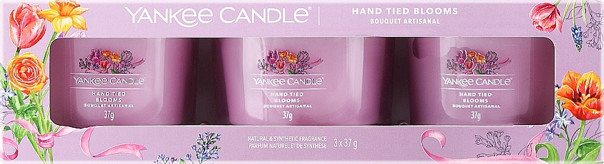 Zestaw - Yankee Candle Hand Tied Blooms (candle/3x37g) — Zdjęcie N1