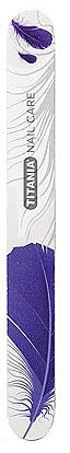 Pilnik do paznokci Piórko, 17,8 cm, dwustronny ziarnistość 180/220, 1221 B, fioletowy - Titania — Zdjęcie N1