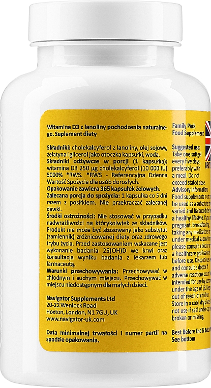 Witamina D3, w kapsułkach - Navigator Vitamin D3 10000 IU — Zdjęcie N7