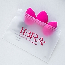 Zestaw gąbek do makijażu, 3 szt., różowe - Ibra Make Up Blender Sponge Pink — Zdjęcie N1