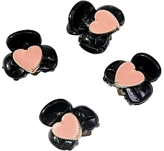 Zestaw minispinek do włosów, 4 sztuki, czarno-różowe - Lolita Accessories — Zdjęcie N1