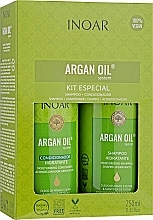 Zestaw do włosów przetłuszczających się - Inoar Argan Oil Kit (shm/250ml + conditioner/250ml) — Zdjęcie N2