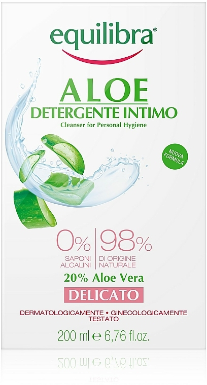 Delikatny żel do higieny intymnej - Equilibra Aloe Gentle Cleanser For Personal Hygiene — Zdjęcie N2