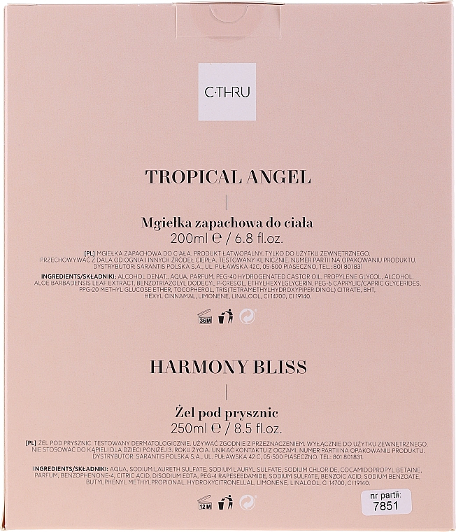 C-Thru Tropical Angel & Harmony Bliss - Zestaw (mist 200 ml + sh/gel 250 ml) — Zdjęcie N2