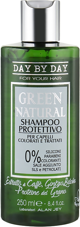 Ochronny szampon do włosów farbowanych i zniszczonych - Alan Jey Green Natural Shampoo Protettivo — Zdjęcie N1