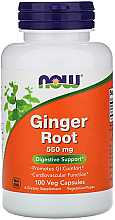 Suplement diety Korzeń imbiru, 550 mg - Now Foods Ginger Root — Zdjęcie N1