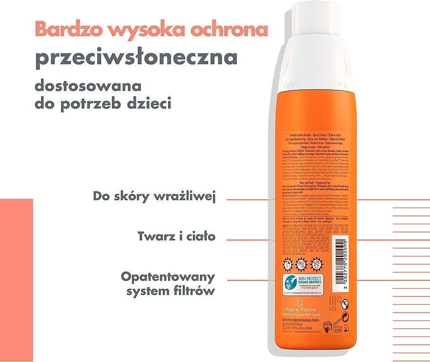 Przeciwsłoneczny spray do ciała dla dzieci SPF 50 - Avène Sun Spray For Children — Zdjęcie N3