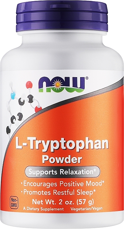 Suplement diety L-tryptofan w proszku - Now Foods L-Tryptophan Powder — Zdjęcie N1