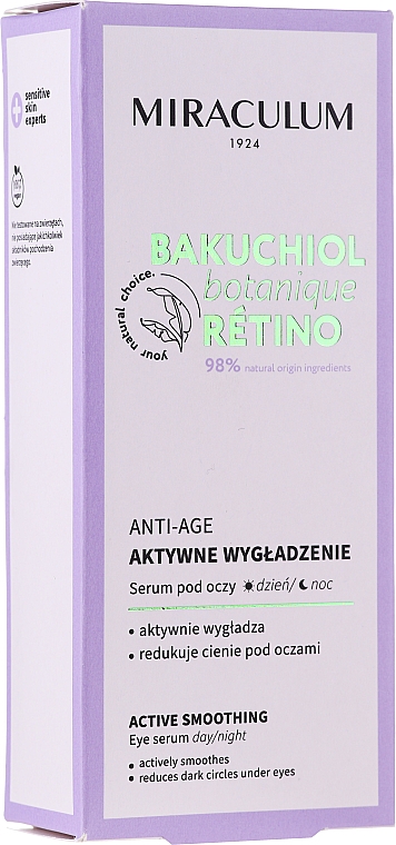 Wygładzające serum pod oczy - Miraculum Bakuchiol Botanique Retino Anti-Age Serum — Zdjęcie N1