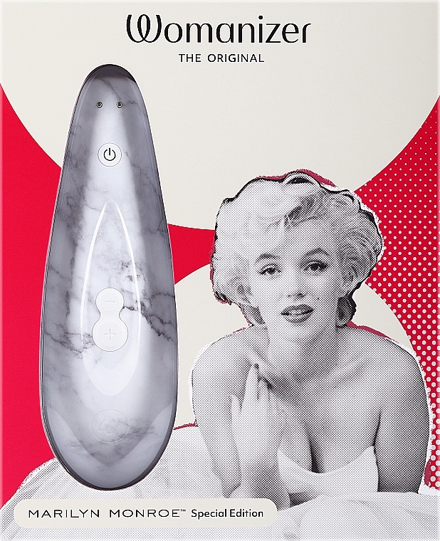 Stymulator łechtaczki, biały marmur - Womanizer Marilyn Monroe Classic 2 White Marble — Zdjęcie N2