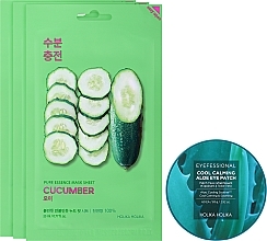 Zestaw - Holika Holika Aloe Hydra Kit (patch/60pcs + mask/3x23ml) — Zdjęcie N2