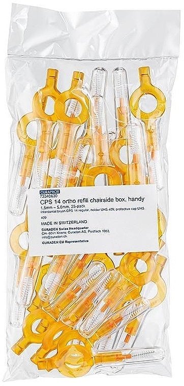 Zestaw szczoteczek Ortho Refill, CPS 14 i uchwyty, UHS 409, żółty - Curaprox — Zdjęcie N1