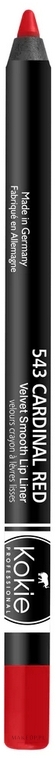 Konturówka do ust - Kokie Professional Waterproof Velvet Smooth Lip Liner Pencil — Zdjęcie 543 - Cardinal Red