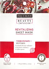 Rewitalizująca maska na tkaninie do twarzy - Freeman Beauty Infusion Revitalizing Sheet Mask Pomegranate + Peptides — Zdjęcie N1