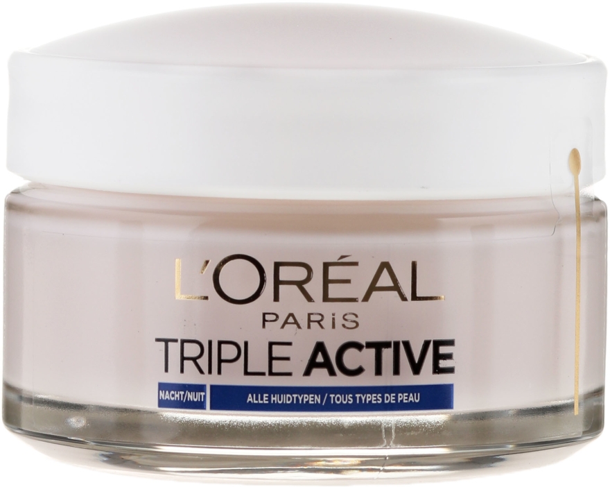 Nawilżający krem do twarzy na noc - L'Oreal Triple Active Hydrating Night Cream 24H For All Skin Types — Zdjęcie N3