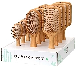 Kup Zestaw szczotek do włosów, 12 sztuk - Olivia Garden Bamboo Touch Massage Display