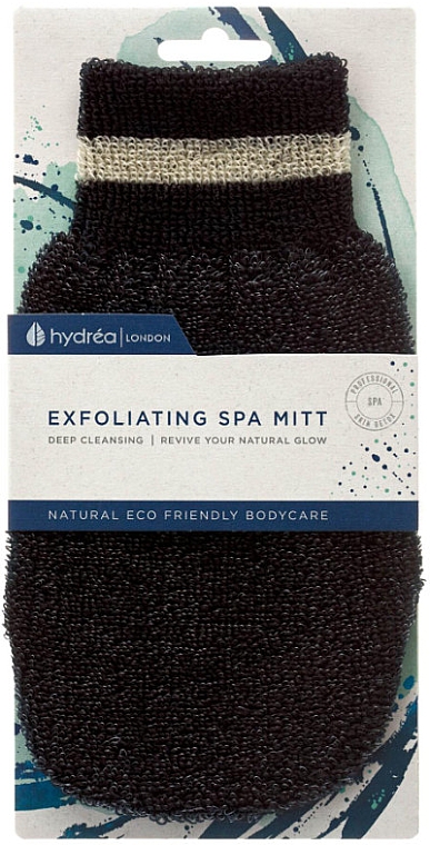 Złuszczająca Spa-rękawica , czarna - Hydrea London Exfoliating Spa Mitt Black — Zdjęcie N2