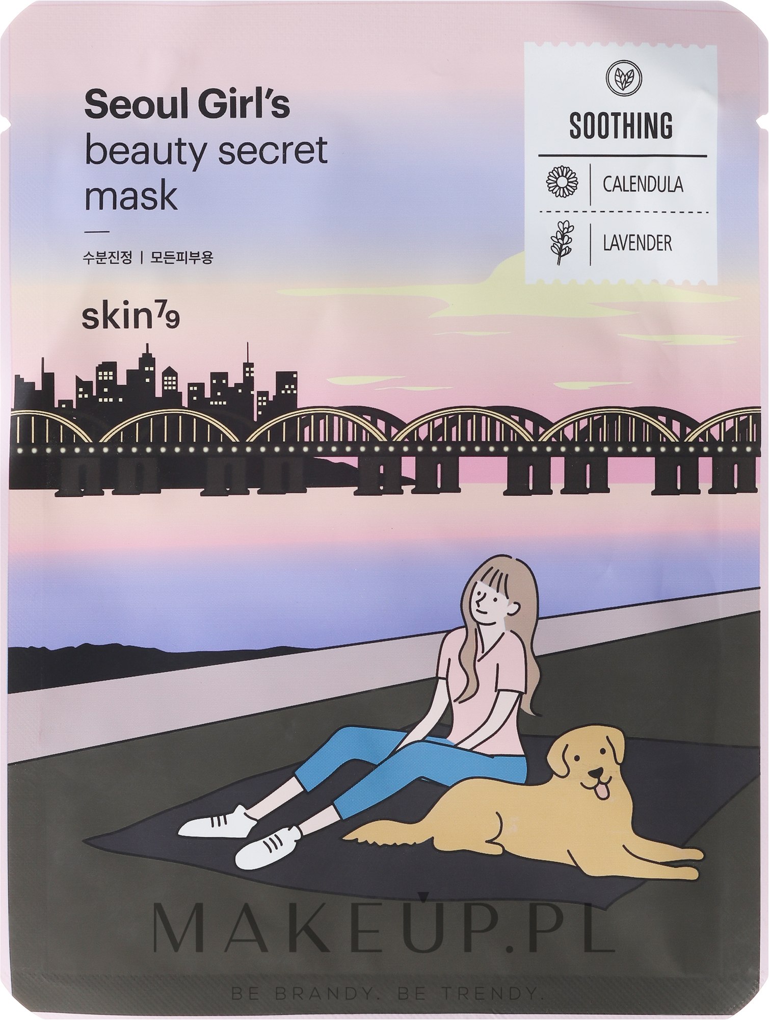 Kojąca maska na tkaninie do twarzy - Skin79 Seoul Girl’s Beauty Secret Mask Soothing — Zdjęcie 20 g