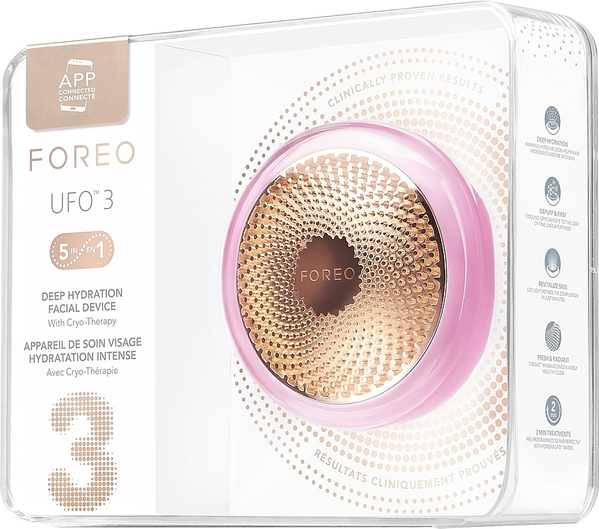 Urządzenie do odmładzania i głębokiego nawilżenia skóry - Foreo UFO 3 Deep Hydration Face Device Pearl Pink — Zdjęcie N3