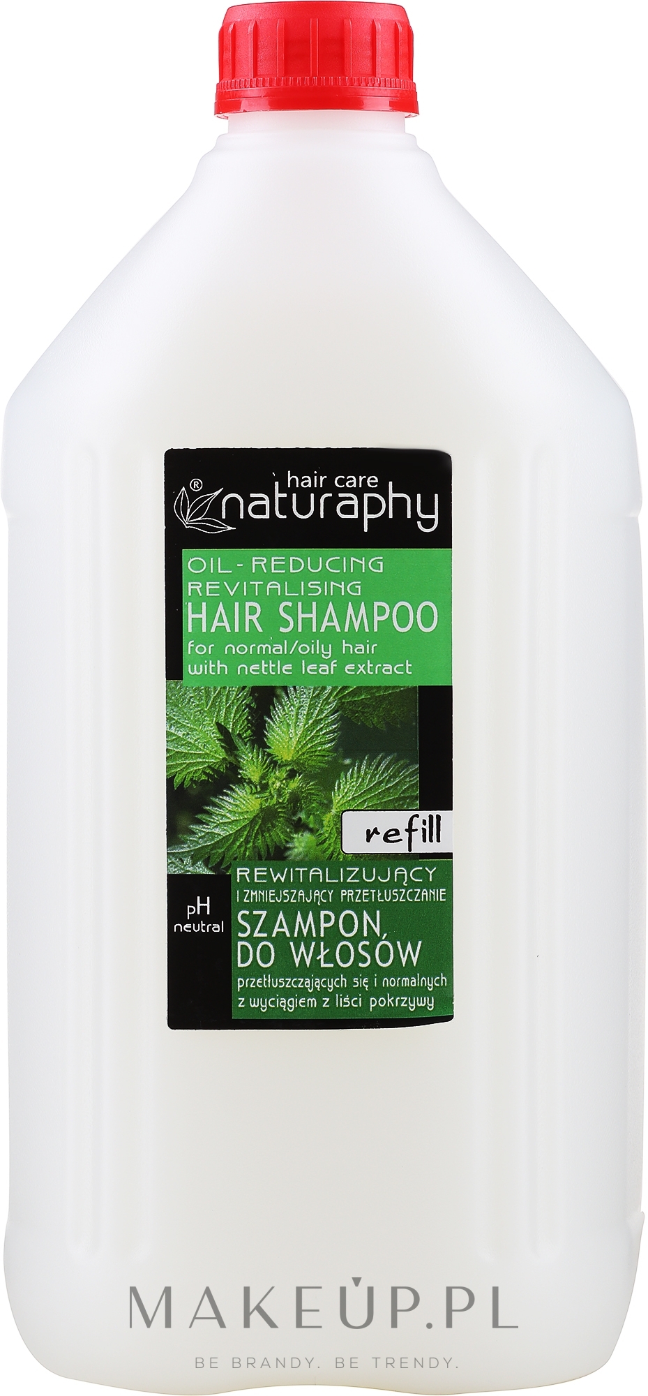 Szampon do włosów przetluszczajacych sie i normalnych z wyciągiem z lisci pokrzywy - Naturaphy Nettle Leaf Extract Shampoo Refill — Zdjęcie 5000 ml