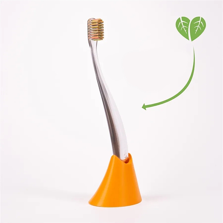 Bioplastikowy stojak na szczoteczkę do zębów, pomarańczowy - Promis Holder Toothbrush Stand Orange — Zdjęcie N2