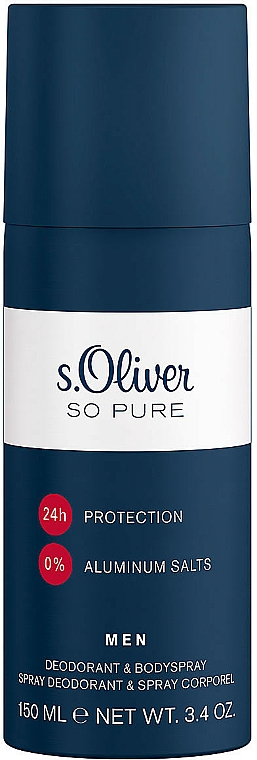 S.Oliver So Pure Men - Perfumowany dezodorant w sprayu — Zdjęcie N1