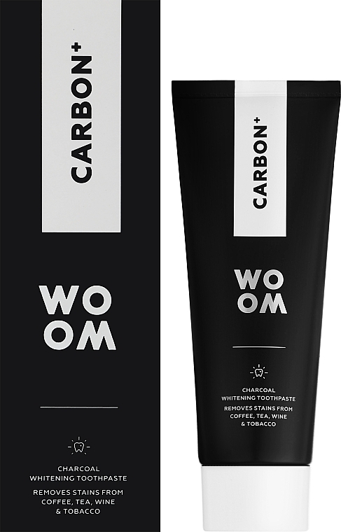 Wybielająca pasta do zębów z węglem aktywnym - Woom Carbon+ Black Whitening Toothpaste — Zdjęcie N2
