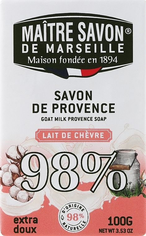Mydło w kostce do rąk Kozie mleko - Maitre Savon De Marseille Savon De Provence Goat Milk Soap Bar — Zdjęcie N1