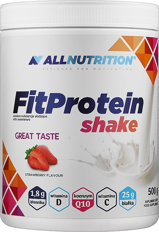 Białko do picia Truskawka - AllNutrition FitProtein Shake Strawberry — Zdjęcie N1