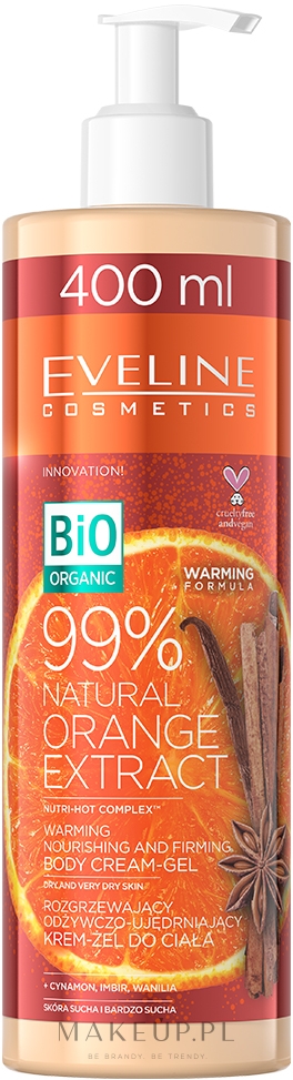 Rozgrzewający odżywczo-ujędrniający krem-żel do ciała - Eveline Cosmetics Bio Organic 99% Natural Orange — Zdjęcie 400 ml