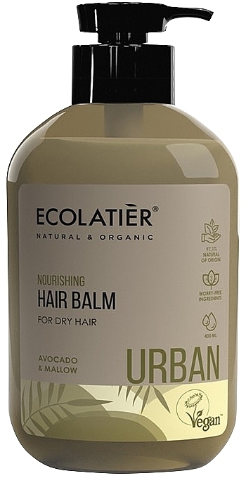 Odżywczy balsam do włosów suchych Awokado i malwa - Ecolatier Urban Hair Balm — Zdjęcie N1