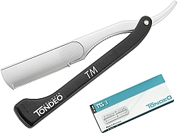 Składana brzytwa fryzjerska z 10 wymiennymi ostrzami - Tondeo M-Line Razor + 10 TCR Blades — Zdjęcie N2
