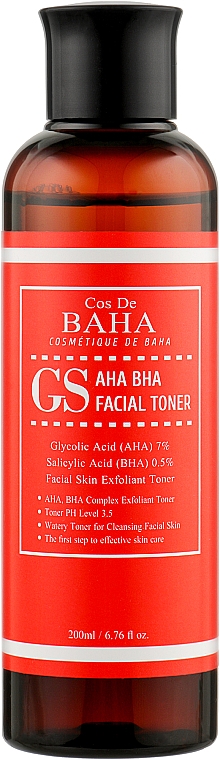 Tonik do twarzy z kwasami dla skóry problematycznej - Cos De BAHA AHA/BHA GS Toner