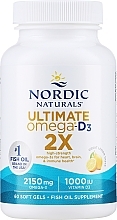 Kup Suplement diety Omega 2x+Witamina D3 o smaku cytrynowym, 2150 mg - Nordic Naturals Omega 2X With Vitamin D3