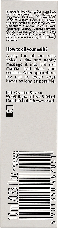 Wzmacniający olejek do paznokci i skórek - Delia Cosmetics Bio Nail Oil — Zdjęcie N3