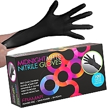 Rękawiczki nitrylowe bezpudrowe, czarne, L, 100 szt. - Framar Midnight Mitts Nitrile Gloves Large — Zdjęcie N2