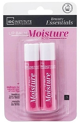 Zestaw nawilżających balsamów do ust - IDC Institute Moisture Rose Lip Balm Duo — Zdjęcie N1