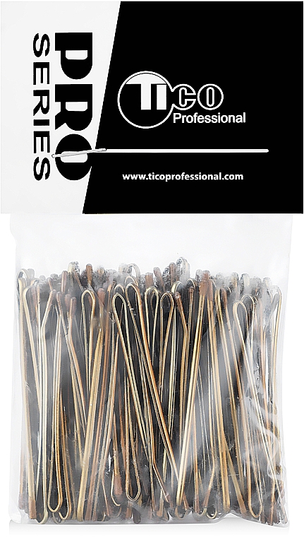 Wsuwki do włosów proste, 50 mm, brązowe - Tico Professional — Zdjęcie N1