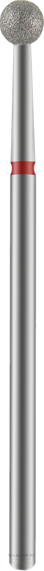 Frez diamentowy, kulka, czerwony, 4 mm - Staleks PRO Expert Diamond Nail Drill Bit Ball Red Head 4 mm — Zdjęcie 1 szt.