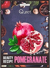 Maska w płachcie z ekstraktem z granatu - Quret Beauty Recipe Mask Pomegranate Firming — Zdjęcie N1