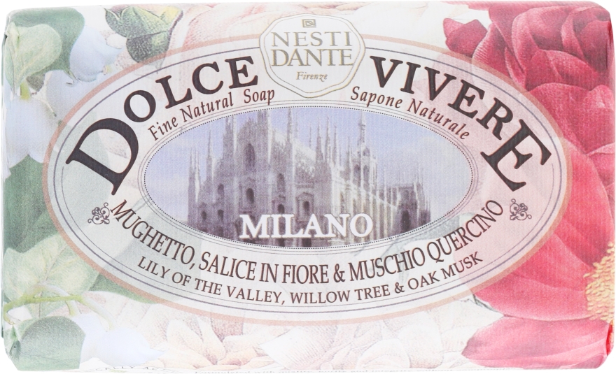 Naturalne mydło w kostce Konwalia, wierzba i mąkla tarniowa - Nesti Dante Dolce Vivere Milano — Zdjęcie N1