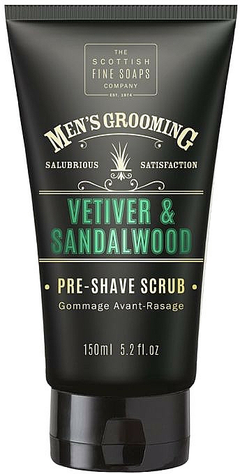 Peeling do twarzy przed goleniem Wetyweria i drzewo sandałowe - Scottish Fine Soaps Vetiver & Sandalwood Pre-shave Scrub