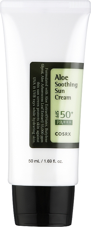 Przeciwsłoneczny krem łagodzący do twarzy z aloesem SPF 50+/PA+++ - Cosrx Aloe Soothing Sun Cream