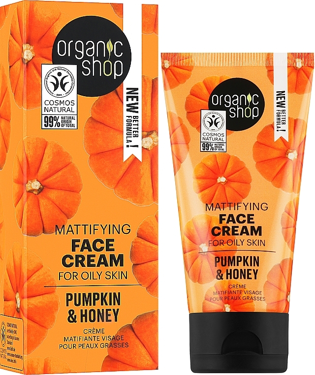 Krem do twarzy Dynia i miód - Organic Shop Mattifyng Cream Pumpkin & Honey — Zdjęcie N2