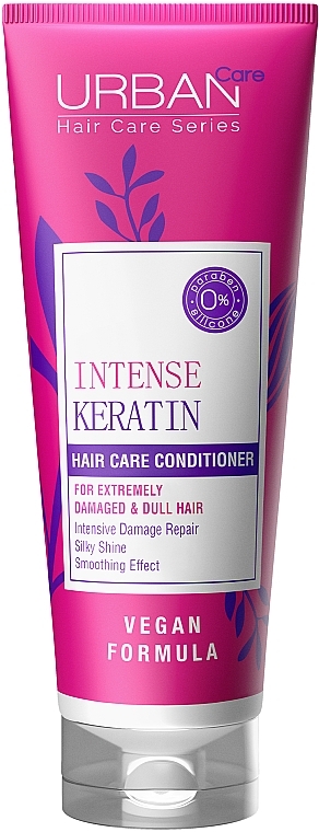 Intensywnie regenerująca i wygładzająca odżywka z keratyną do włosów mocno zniszczonych - Urban Care Intense Keratin Hair Care Conditioner — Zdjęcie N1
